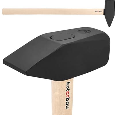 KOTARBAU® Voorhamer, 10 kg, Sloophamer, Staal, Slotenhamer, Ergonomisch, Zware, Hamer Voor Sloopwerk, Slotenmaker Hamer, Sloophamer Met Houten Steel, 90 cm, Zwart Natuurlijk