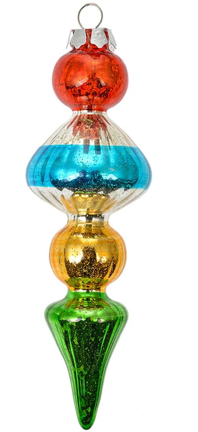 Clayre & Eef Kersthanger Ø 5x16 cm Meerkleurig Glas