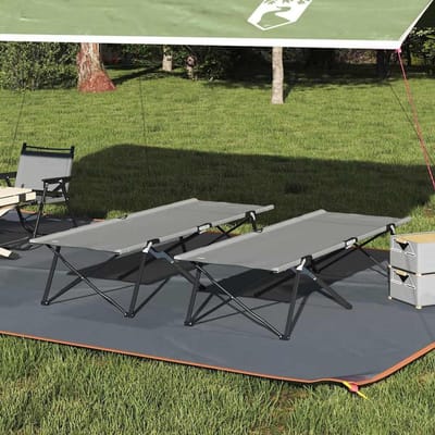 Opklapbed Camping - Logeerbed Kampeerbed - Buiten Ontspannen - Inclusief Draagtas - 2 Persoons - Grijs