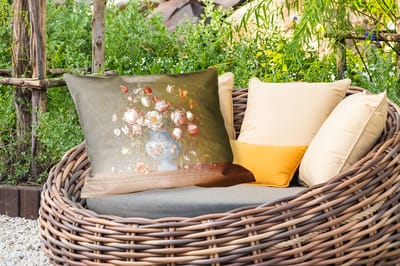 Buitenkussens - Neutral - Bloemen - Boeket - Vaas - 60x40 cm - Weerbestendig