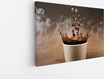 Saammp Canvas Schilderij - Koffie spetters - 45x30 - Foto op canvas - Wanddecoratie - Muurdecoratie keuken - Slaapkamer decoratie - Canvas Print