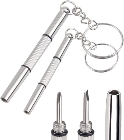 Mini Schroevendraaier Set - Handig Gereedschap - Kleine Reparaties - 3-in-1 Multifunctioneel - 2 Stuks - Zilver