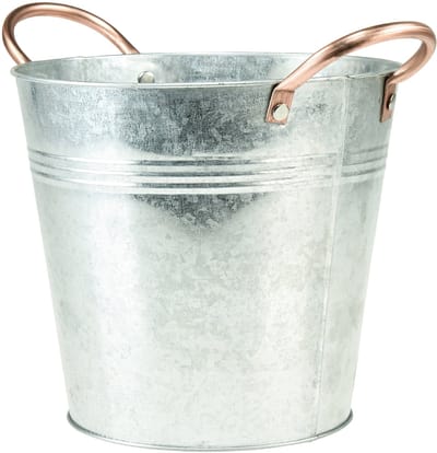 Metalen bloempot met handvatten, decoratieve emmer, Ø16cm H15cm
