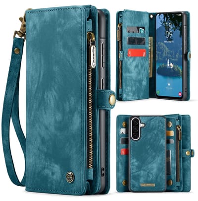 CaseMe Hoesje - Geschikt voor Samsung Galaxy A17 Hoesje - CaseMe 008 2-in-1 Book Case & Back Cover met Portemonnee - Blauw