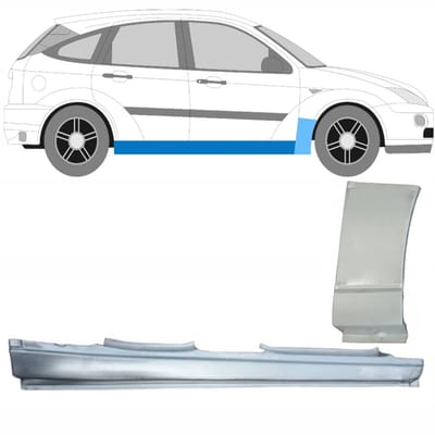 Volledige dorpel + reparatiepaneel voorste spatbord voor Ford Focus 1998-2004