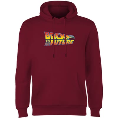 Back To The Future Classic Logo Hoodie - Burgundy - S