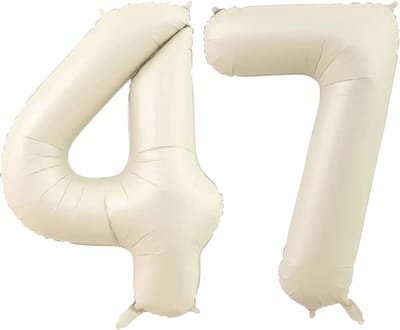 Cijfer Ballonnen Ballon Cijfer 47 Verjaardag Versiering Feest Helium Ballonnen Cijferballon Folieballon Wit Xl Formaat