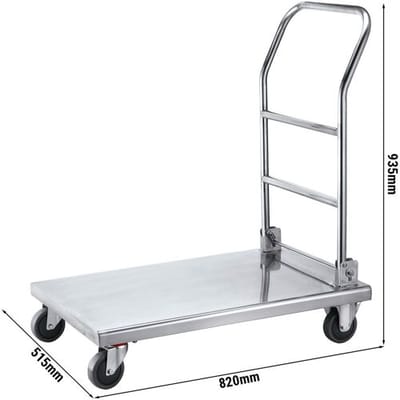 GGM Gastro Transportwagen - 515x820mm - mit 1 Abstellfläche - faltbar Zilver