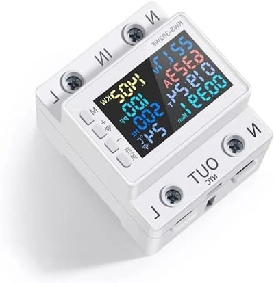 Digitale Energiemeter - Stroommeter Verbruiksmeter - Energieverbruik Monitoren - Overstroombeveiliging - 8 x 7 x 5 cm - Wit