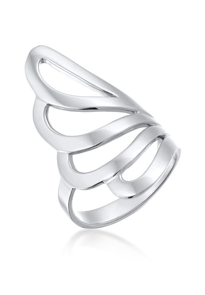 Nenalina - Ring - Dames Statement Basis Golf Geo in 925 sterling zilver - Dames
