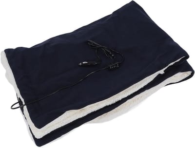 Elektrische Deken - Verwarmde Plaid - Warmte Thuis - Zacht Katoen - 12V - Blauw