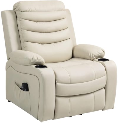 Sta op stoel - Relaxfauteuil - Zetel - Stof - 1 persoons - Met armleuning - Zeer comfortabel - Elektrisch - Crèmewit