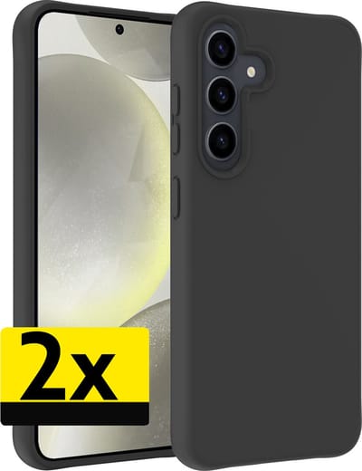 Hoesje - 2 Stuks - Geschikt voor Samsung Galaxy S24 - Sterk & Shockproof - Case Siliconen - Back Cover - Telefoon Hoes - Telefoonhoesjes - Zwart