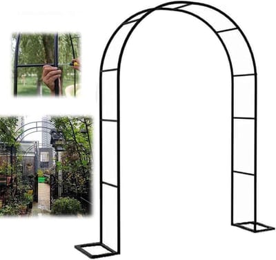 Tuinboog Metaal - Klimplant Ondersteuning - Decoratie Tuin - Stabiele Constructie - 3.5 x 2.2 Meter - Groen