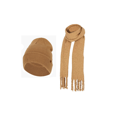 Sarlini - Fashion Winterset - Sjaal & Muts - Camel - One Size