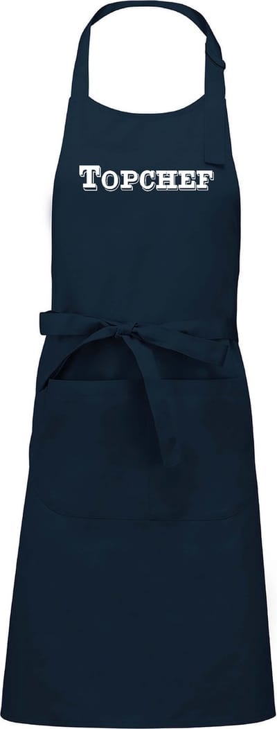 Mijncadeautje - Keuken- en Barbecueschort - Topchef - nr.1 - Tekstschort - Verjaardag - Humorschort - Navy Blauw