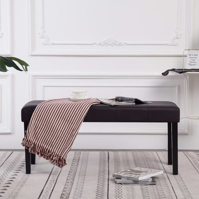 vidaXL - Bankje - 106 - cm - kunstleer - bruin
