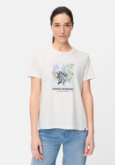 camel active T-Shirt van zuiver katoen - Maat - Melkwitwomenswear-XS