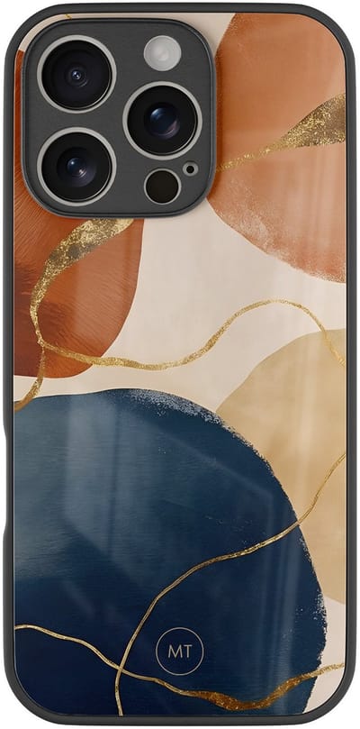Hoesje geschikt voor iPhone 16 Pro - Abstract harmony - Luxe Hard Case - Print - Multi - Mooie Telefoonhoesjes