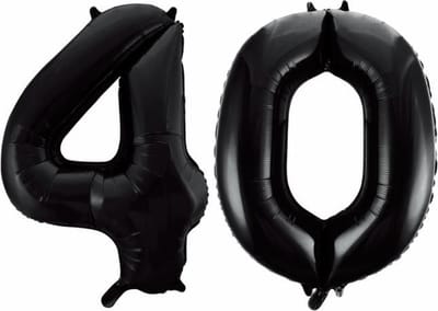 Folieballon 40 jaar zwart 86cm