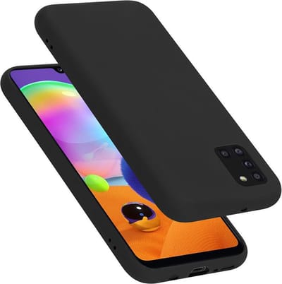 Cadorabo Hoesje geschikt voor Samsung Galaxy A31 in LIQUID ZWART - Beschermhoes gemaakt van flexibel TPU silicone Case Cover