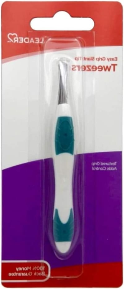 Precisie Pincet - Wenkbrauw Tang - Haartjes Verwijderen - Antislip Rubber Grip - Schuine Punt - Zilver