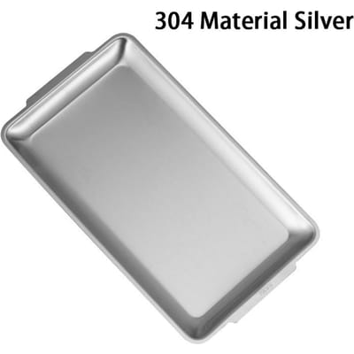 304 Roestvrijstalen Plaat Rechthoekige Plaat Gouden Dienblad Ambacht Decoratie Barbecue Plaat Westerse Voedsel Snack Plaat Platte Plaat 22x14cm