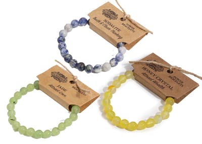 Powerarmbanden set Attraction - Gele Kwarts, Sodaliet en Jade - Powerbead Trio - 8mm kralen