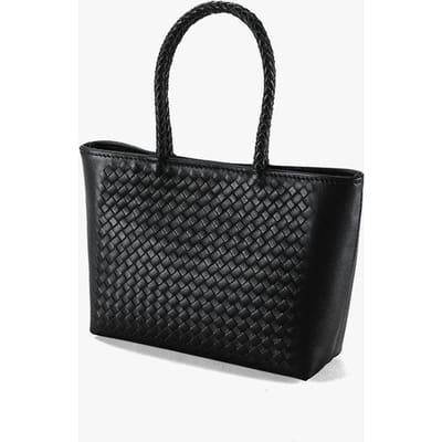Lente Handgeweven Leren Tas Niche Eenvoudige Leren Dames Tas Veelzijdige Dames Schoudertas voor Dagelijks Gebruik black