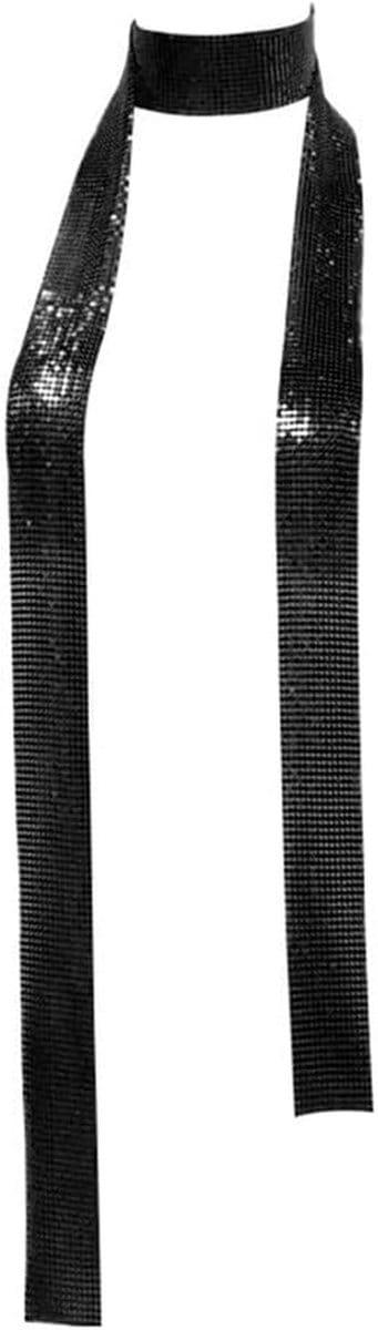 Lange Ketting Sjaal - Glitter Sjaaltje - Feestelijke Outfit - Metaal Pailletten - 150 cm Lang - Goud