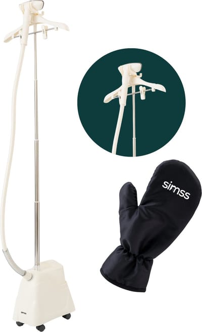 Simss® Prestige - Professionele Verticale Kledingstomer met Kledinghanger - 2,45L Waterreservoir - 2000W Inclusief Warmtebestendige Handschoen - Mat - Beige