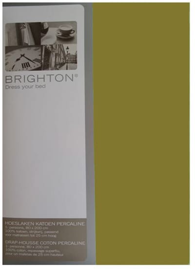 Brighton Hoeslaken - 100% Perkal Katoen - 80x200 cm - Olijfgroen
