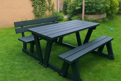 Rockwood® Picknicktafel Eik - Zwaar Kunststof - Ural Black (175kg) 1.80m