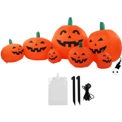 Citrouille gonflable d'Halloween de 2,3 m avec lumières LED, IP44, grand teint, souriante et gonflable