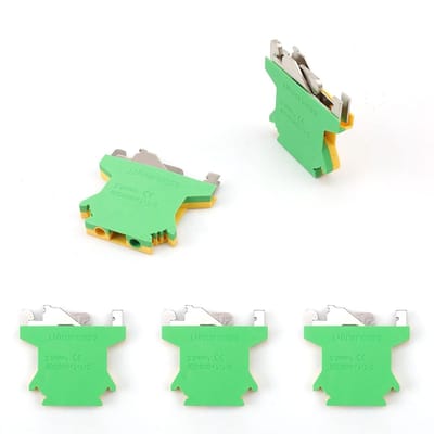 DIN Rail Terminals Set van 5 Stuks, Messing Doorverbinding Klemmen voor 2.5mm² Draad, Ideaal voor Bedrading en Stroomcircuits