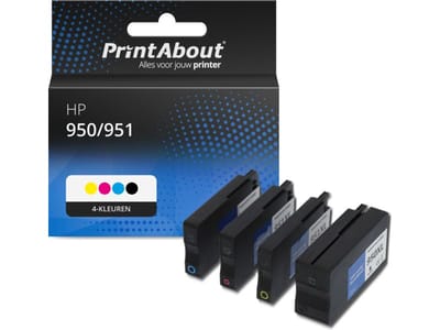 PrintAbout huismerk Inktcartridge 950/951 (6ZC65AE) 4-kleuren Multipack Geschikt voor HP