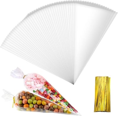 Transparante conische zak - glazen papieren zak - 1 stuk - ideaal voor cadeauverpakking - SnelShoppen