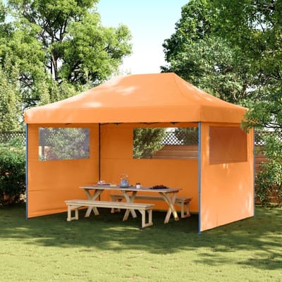 Pop-up Partytent - Paviljoentent Vouwtent - Feestjes Buiten - Snelle Opbouw - 410 x 279 x 315 cm - Oranje