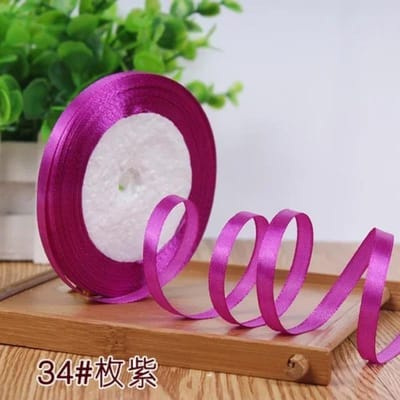25 yards (ca. 7,6 meter) zijden satijnen linten van 6 mm voor knutselprojecten, strikken, handgemaakte cadeauverpakkingen, feestjes, kerst, bruiloften en decoratieve kunstmatige accessoires. 6mm Satin ribbon