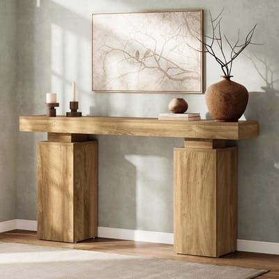 Tribesigns Consoletafe - Lange Consoletafel - Bruin - 160 x 30 x 85 cm - Console Tafel voor Hal, Woonkamer, Entree, Foyer - Moderne Hal Tafel