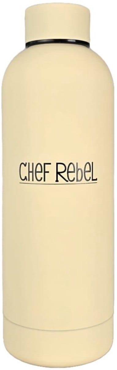 Chef Rebel® – Thermosfles – Drinkfles – Waterfles – Crème – 500 ml – Gripcoating – Warme & koude dranken – Lekvrij – Koffiebeker – Theebeker