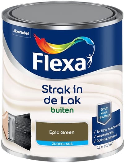 Flexa - Strak In De Lak Buitenlak Zijdeglans - Epic Green - Mengverf - 1 L