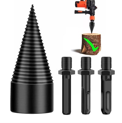 Allecto Plus - Conische houtsplijter kegel 32 mm met 3 handgrepen voor boren - Geschikt voor houtsnijwerk