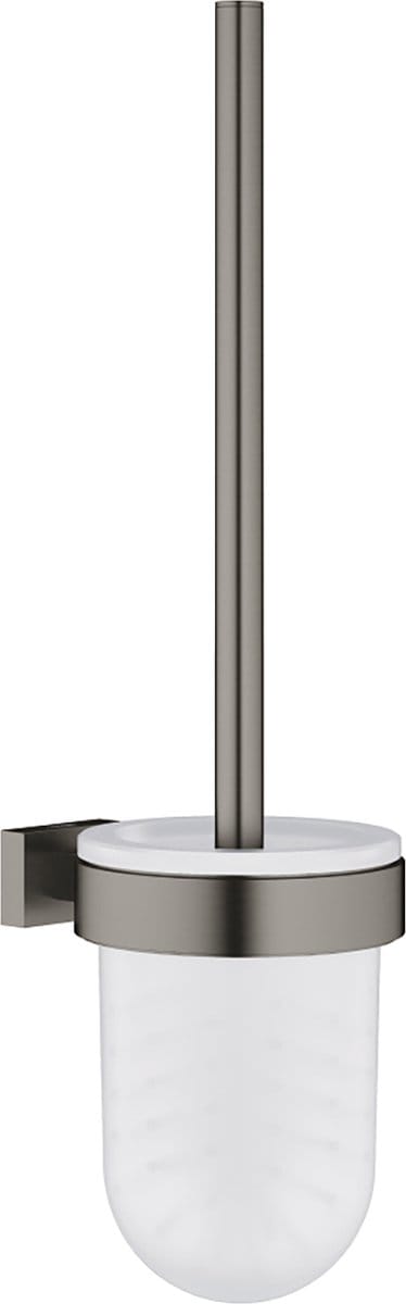 GROHE Essentials Cube Toiletborstelset - Hard Graphite Geborsteld (mat donker grijs) - 40513AL1