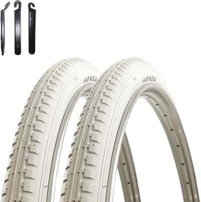 2x Fietsband Wit 40-635 (28 x 1 1/2) Inclusief Bandenlichters
