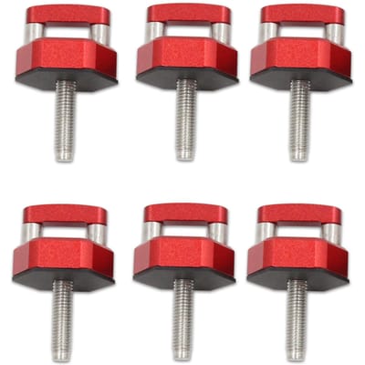 Vis moletées à retrait rapide, 6 pièces Boulons de hardtop de voiture Fixations en alliage d'aluminium avec anneau en D, Bleu rouge