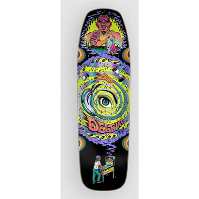Santa Cruz Delfino Pinball Vision Pro 9.14" Skateboard Deck zwart