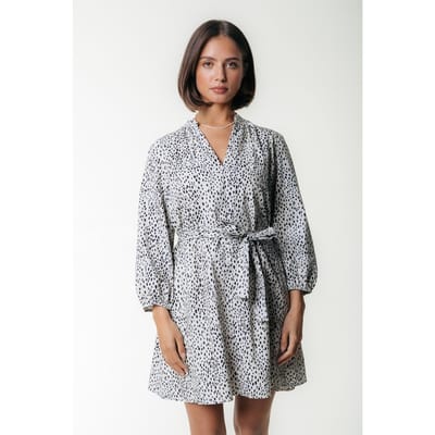 Colourful Rebel Lize Cheetah Shirt Mini Dress Ss Beige Maat: S | Blousejurken Outlet | Dames | Beige