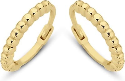 New Bling 9NBG-0060 - Gouden oorringen - 14 Karaat - Bewerkt - 11,5mm - Geel Goud