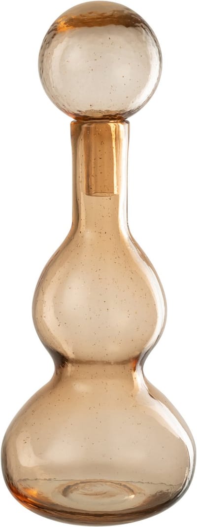 J-Line decoratie fles + stop Carol - caramel - small
